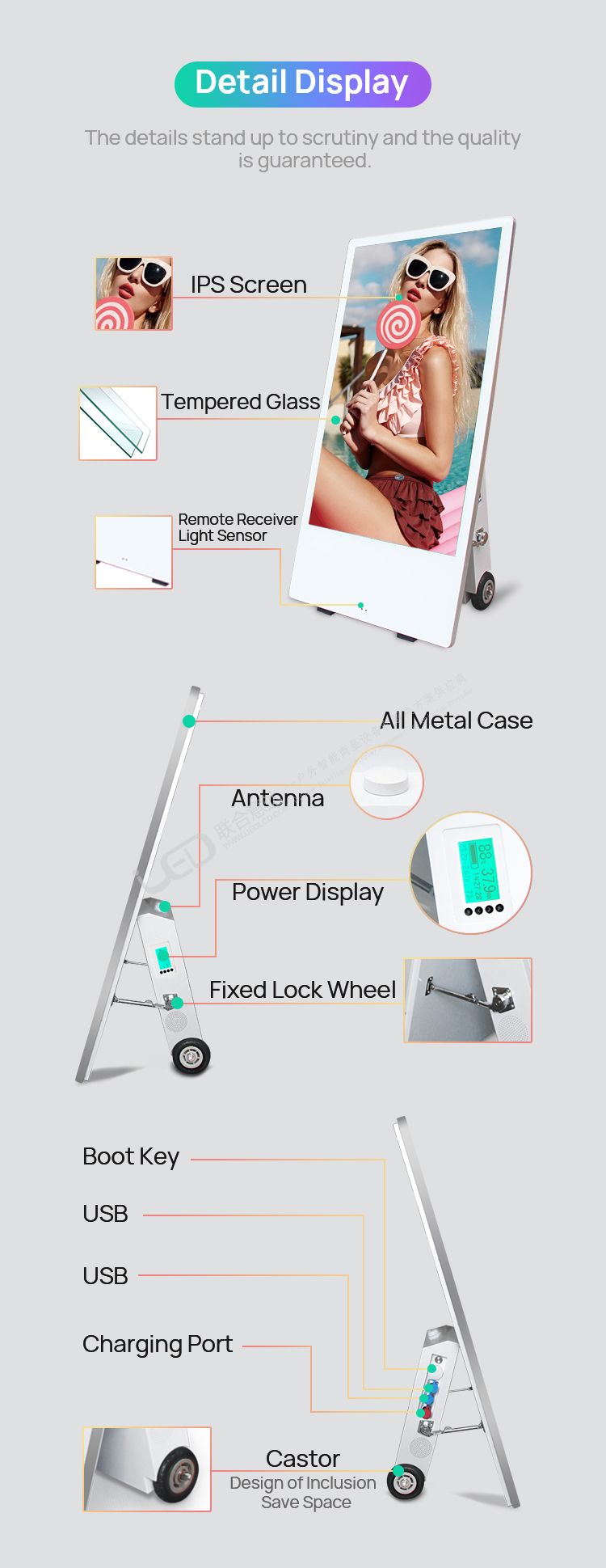 43inch Outdoor Moveable Advertising Player(图2) 43inch Outdoor Moveable Advertising Player(图2)